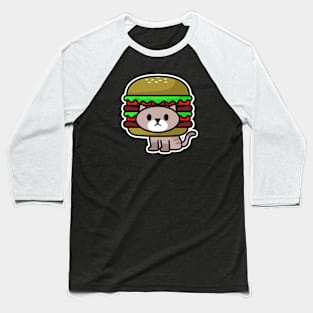 Burger Cat Baseball T-Shirt